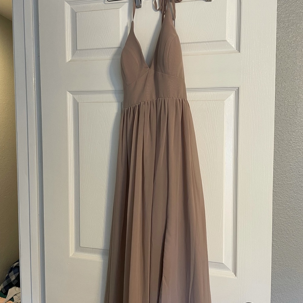 Taupe AZAZIE AAIDA Bridesmaid Dress - Picture 12 of 15